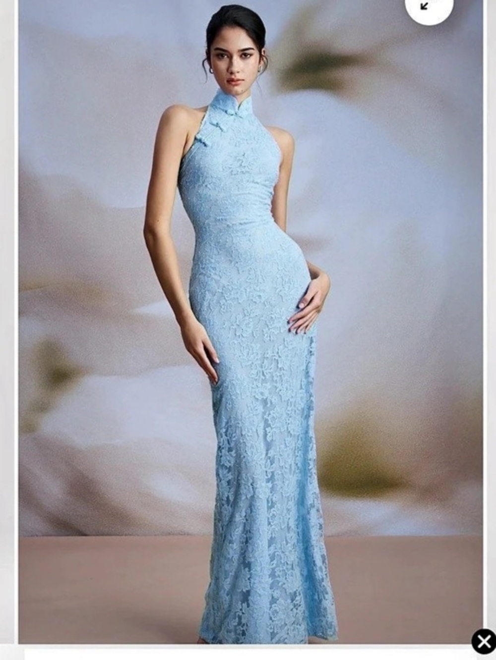 Sau Lee Gillian Lace Dress in Sky Blue sz 2